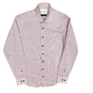 Harry Rosen Signature Dress Shirt Slim Fit Textured Cotton Long Sleeve 15 Small